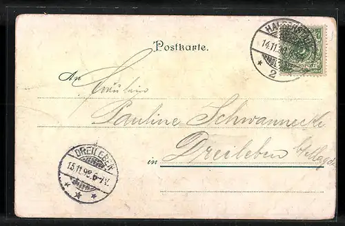 AK Amor mit Liebesbekundungen