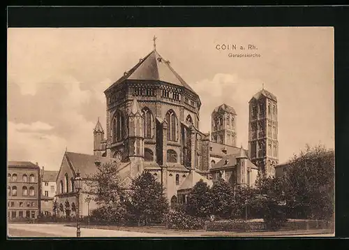 AK Cöln a. Rh., Gereonskirche von der Strasse gesehen