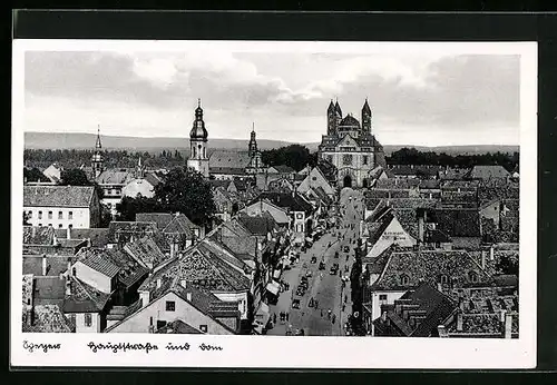 AK Speyer, Hauptstrasse und Dom
