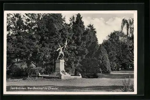 AK Saarbrücken, 70er Denkmal im Ehrental