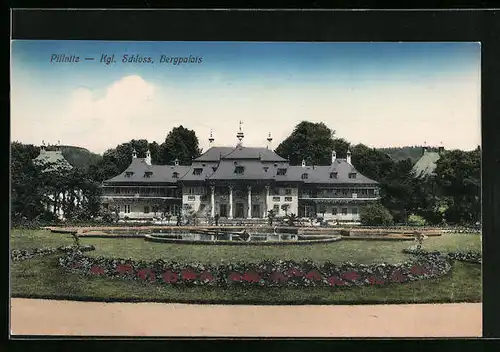 AK Dresden-Pillnitz, Ansicht des Kgl. Schlosses, Bergpalais