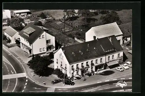 AK Nunkirchen /Saar, Fliegeraufnahme des Hotels Kuhn-Münster
