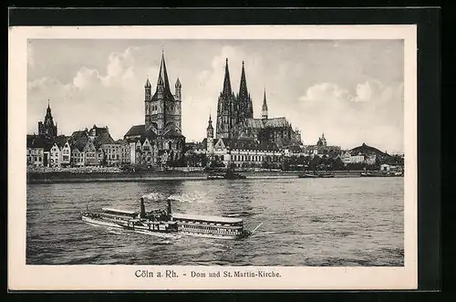 AK Cöln a. Rh., Dom und St. Martin-Kirche