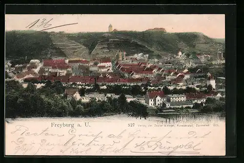 AK Freyburg a. U., Totalansicht aus der Vogelschau