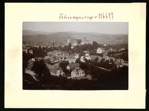 Fotografie Brück & Sohn Meissen, Ansicht Schwarzenberg, Panorama der Ortschaft