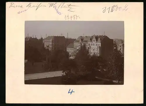 Fotografie Brück & Sohn Meissen, Ansicht Riesa, Strasse am Kaiser-Wilhelm-Platz