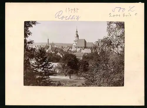 Fotografie Brück & Sohn Meissen, Ansicht Rochlitz, Junkerbergpromenade mit Blick zur Kirche