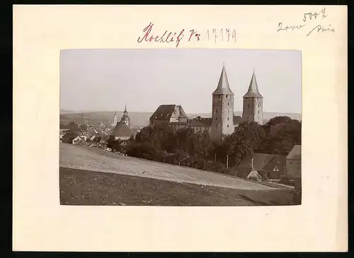 Fotografie Brück & Sohn Meissen, Ansicht Rochlitz, Ortschaft vom Landberge gesehen, Kathedrale