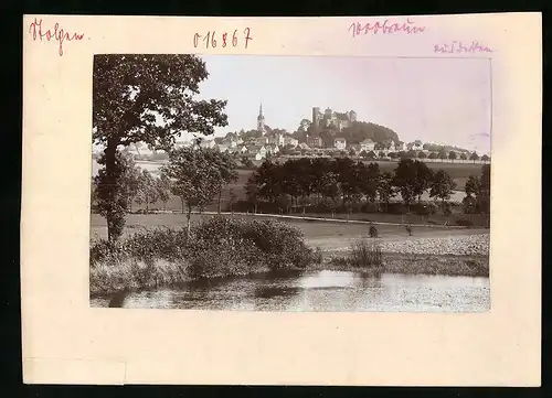 Fotografie Brück & Sohn Meissen, Ansicht Stolpen, Panorama der Altstadt