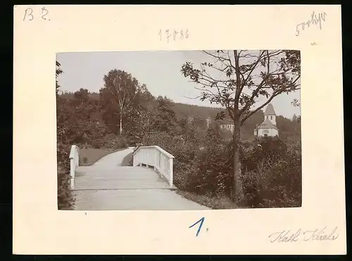 Fotografie Brück & Sohn Meissen, Ansicht Bad Elster, Brücke bei der katholischen Kirche