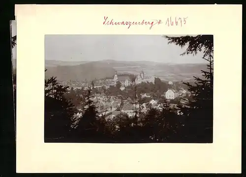 Fotografie Brück & Sohn Meissen, Ansicht Schwarzenberg, Panorama der Ortschaft