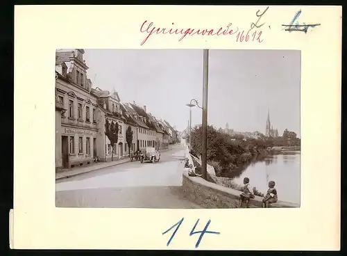 Fotografie Brück & Sohn Meissen, Ansicht Geringswalde, Hauptstrasse mit Feinbäckerei Richard Lange