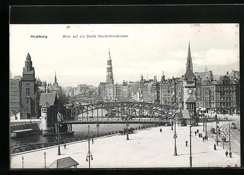 AK Hamburg, Blick auf die Grosse Wandrahmsbrücke