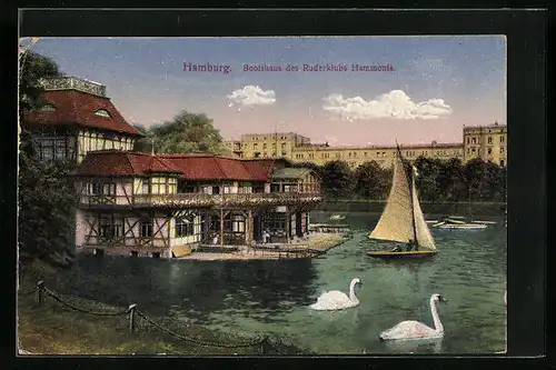 AK Hamburg, Bootshaus des Ruderclub Hammonia