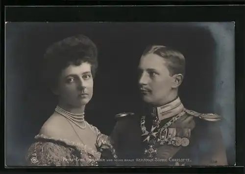 AK Prinz Eitel Friedrich und seine Braut Herzogin Sophie Charlotte