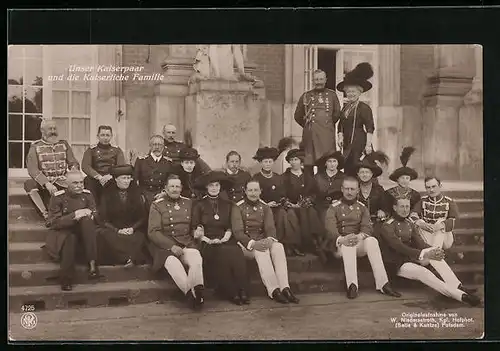AK Das Kaiserpaar Prinz Adalbert von Preussen mit der Kaiserlichen Familie