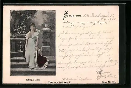 AK Königin Luise im Umhang
