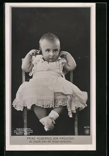 AK Prinz Hubertus von Preussen als Kleinkind im Kleid