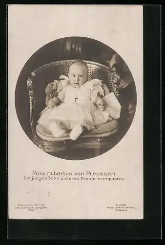 AK Prinz Hubertus von Preussen als Kleinkind im Kleid