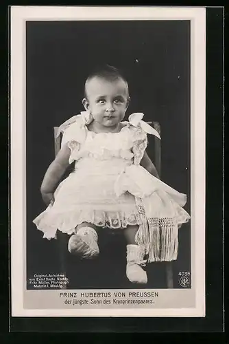 AK Prinz Hubertus von Preussen als Kleinkind im Kleid
