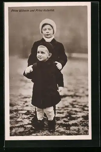 AK Prinz Wilhelm und Prinz Hubertus im Winter