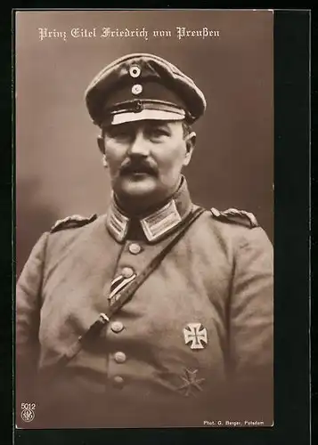 AK Prinz Eitel Friedrich von Preussen in Uniform mit Orden