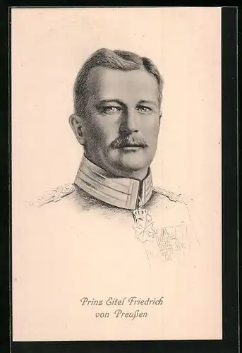 Künstler-AK Prinz Eitel Friedrich von Preussen im Portrait