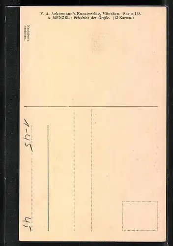 Künstler-AK König Friedrich der Grosse in Lissa am 4. Dezember 1757