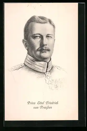 Künstler-AK Prinz Eitel Friedrich von Preussen im Portrait