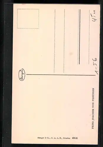 Künstler-AK Portrait Prinz Joachim von Preussen in Uniform