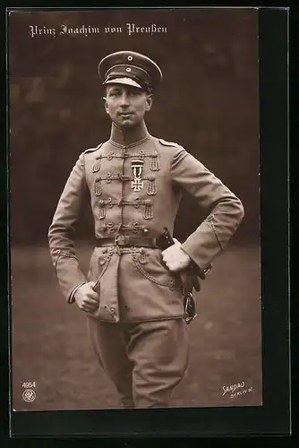 AK Prinz Joachim von Preussen in Uniform mit Schirmmütze