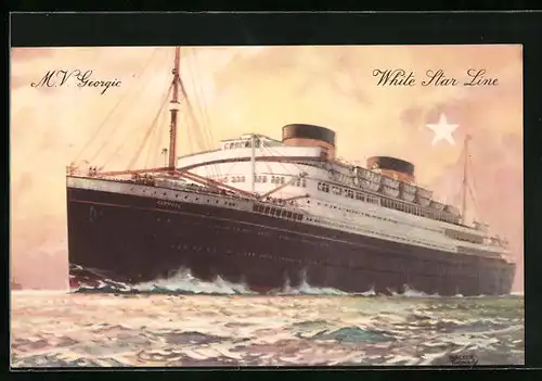 AK Passagierschiff MV Georgic der White Star Line