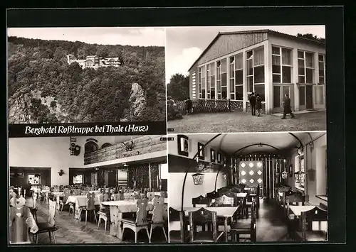 AK Thale /Harz, Berghotel Rosstrappe mit Speisesaal