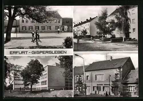 AK Erfurt-Gispersleben, Ortsansicht mit Strassenpartie