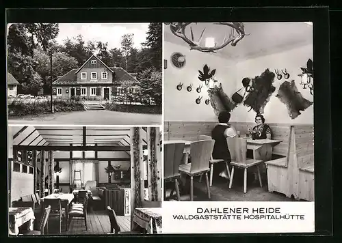 AK Dahlen, Waldgaststätte Hospitalhütte Dahlener Heide mit Speisesaal