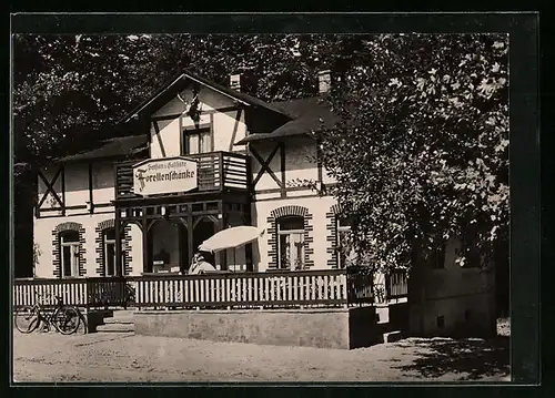 AK Liegau-Augustusbad, Forellenschänke mit Sonnenterrassen