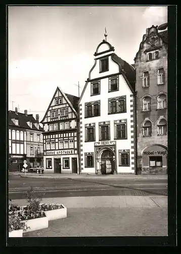 AK Erfurt, Weinrestaurant Hohe Lilie und Grüne Apotheke am Domplatz