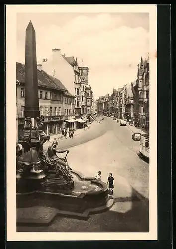 AK Erfurt, Angerbrunnen aus der Vogelschau