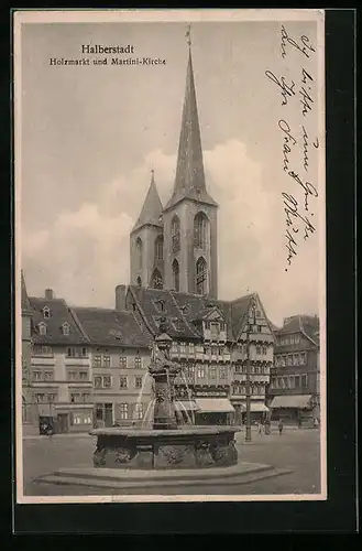 AK Halberstadt, Holzmarkt und Martini-Kirche