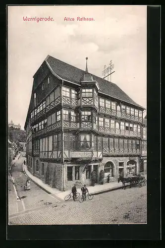 AK Wernigerode /Harz, Altes Rathaus aus der Vogelschau