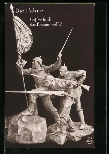 AK Die Fahne, Lasset hoch das Banner weh`n!, Statuen von deutschen Soldaten