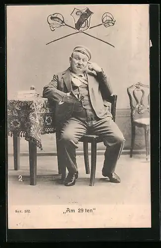 AK Student mit Portemonnaie sitzt am tisch, Am 29ten, studentische Szene