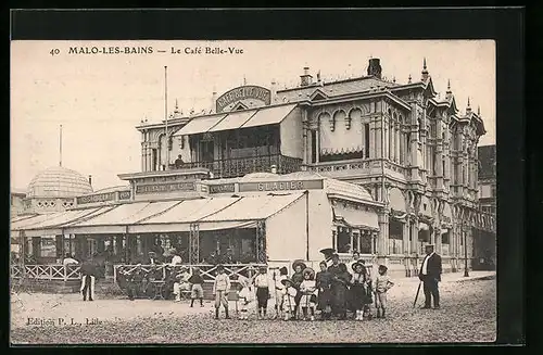 AK Malo-les-Bains, Le Café Belle-Vue