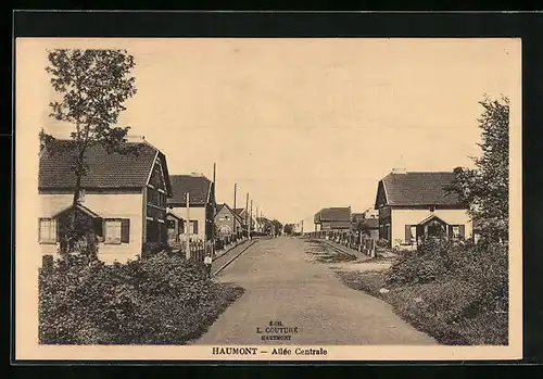 AK Hautmont, Allée Centrale