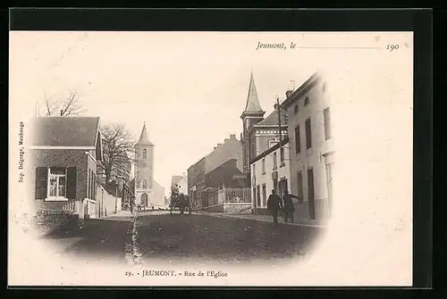 AK Jeumont, Rue de l`Eglise, Strassenpartie