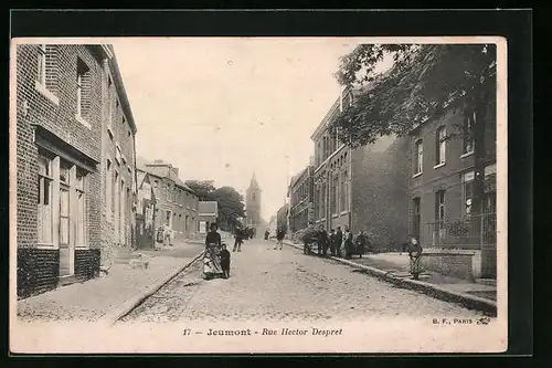 AK Jeumont, Rue Hector Despret, Strassenpartie