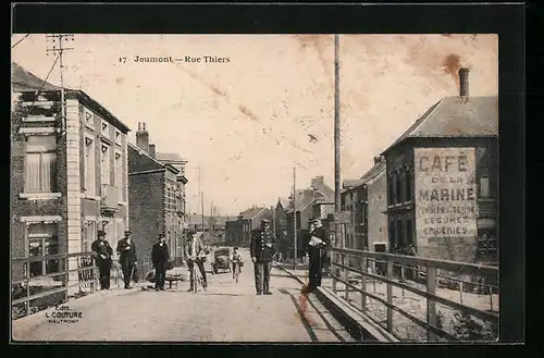 AK Jeumont, Rue Theirs, Strassenpartie