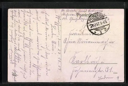 AK Pforzheim, Strassenbahnen auf dem Leopoldsplatz