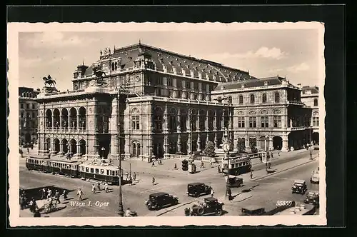 AK Wien, Oper mit Autos und Strassenbahnen