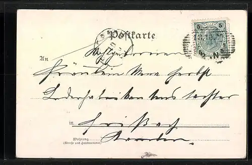 AK Amor bindet Herzen aneinander